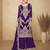 Purple embroidered chinon semi-stitched palazzo style salwar suit