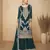 green embroidered chinon palazzo salwar suit