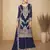 navy blue embroidered chinon palazzo salwar suit