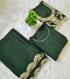 Heavy chinon silk gown with koti & sequins dupatta