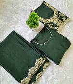 Heavy chinon silk gown with koti & sequins dupatta