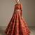 rust orange embroidered pure viscose lehenga set