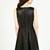 Genuine lambskin women's black leather dress leather fit & flare sleeveless dress