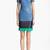 Genuine lambskin women's shift dress color block short sleeve mini dress