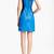 Genuine lambskin leather dress sleeveless blue-black color block party wear