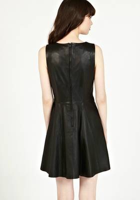 women's lambskin midi leather dress sleeveless fit exclusive 2