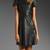 Genuine lambskin women's leather dress black leather short mini dress