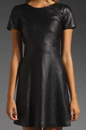 women's black lambskin mini leather dress classic zip up style premium