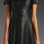 Genuine lambskin women's leather dress black leather short mini dress
