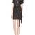 genuine lambskin women's leather dress black leather wrap mini dress