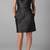 Genuine lambskin women's leather dress women short sleeve dress