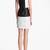 Genuine lambskin women's white- black leather dress bodycon cocktail sleeveless formal dress