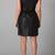 Genuine lambskin women's leather dress women short sleeve dress