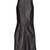 Genuine lambskin women's black leather dress cut-out panel sleeveles dress