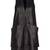 Genuine lambskin women's black leather dress sleeveless v-neck casual dress
