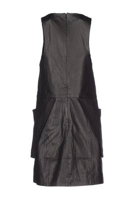 women's black lambskin leather dress sleeveless cut exclusive 2