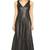 Women black soft lambskin leather dress sleeveless v-neck maxi dress