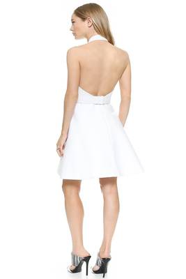 women's white lambskin leather dress form fitting bodycon style 2