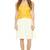 Women’s yellow & beige sleeveless lambskin leather dress fit & flare dress
