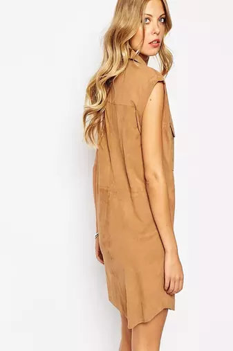 women's genuine suede leather dress snap button front closure