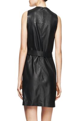 women's genuine lambskin leather dress classic zip up style modern 2