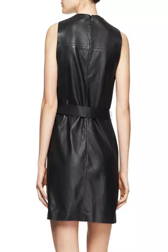 women's genuine lambskin leather dress classic zip up style modern