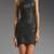 Genuine lambskin women's leather dress women sleevless sexy  dress