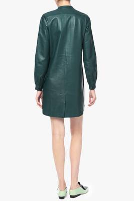 women's lambskin leather dress long sleeve design 2