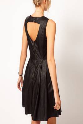 women's lambskin leather dress sleeveless cut exclusive 2