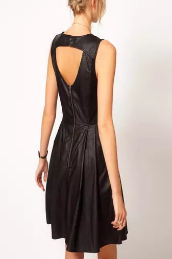 women's lambskin leather dress sleeveless cut exclusive