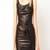Genuine lambskin women's leather dress sleeveless dress