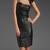 Genuine lambskin women's leather dress strapless bodycon dress