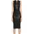 Genuine lambskin women's leather dress sleeveless zip front midi leather dress