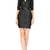 Genuine lambskin women's leather dress leather deep v neck belted mini dress