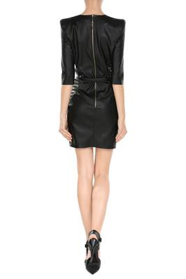 women's genuine lambskin mini leather dress adjustable belted waist premium 2