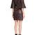 Genuine lambskin women's leather dress bell sleeve mini dress with belt