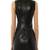 Genuine lambskin women's leather dress sleeveless bodycon mini dress
