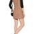 Genuine women's brown suede sleeveless mini dress with lace-up