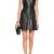 Genuine lambskin women's leather dress bodycon cocktail v-neck leather dress