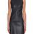 Genuine lambskin women's leather dress bodycon cocktail party high-neck dress