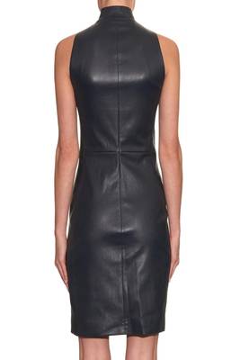 women's genuine lambskin leather dress form fitting bodycon style stylish 2