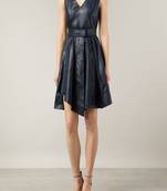 women's black lambskin mini leather dress sleeveless cut premium