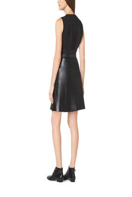 women's black lambskin leather dress sleeveless fit superior 2