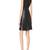Genuine lambskin women's leather dress women black leather sleeveless front zipper dress