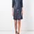 Genuine lambskin women's leather dress women blue leather long sleeve dress