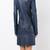 Genuine lambskin women's leather dress women blue leather long sleeve dress