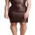 Genuine lambskin women's leather dress sleeveless brown leather party dress