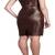 Genuine lambskin women's leather dress sleeveless brown leather party dress