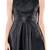 Genuine lambskin women's leather dress bodycon cocktail black leather dress