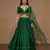 Emerald Green Embroidered Raw Silk Lehenga Set